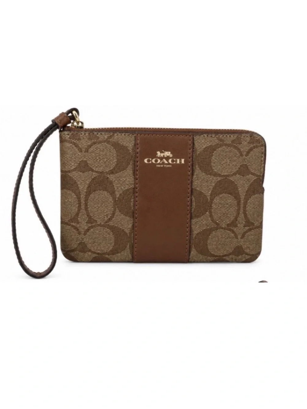 COACH Signature Canvas Wristlet & Zip Wallet Duo Set Brown Tan Bundle ✨